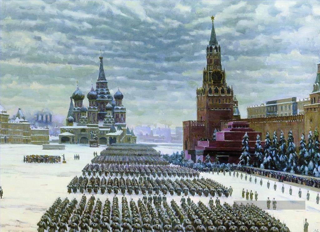 défilé militaire sur le carré rouge 7 novembre 1941 1941 Konstantin Yuon Peintures à l'huile